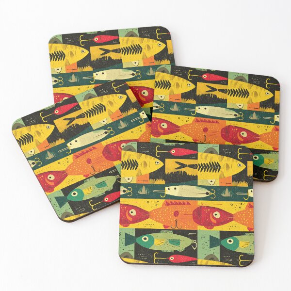 Item preview, Retro Colored Fish and Lures Blocks designed and sold by Piotrek0001.