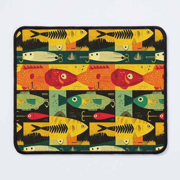 Item preview, Retro Colored Fish and Lures Blocks designed and sold by Piotrek0001.