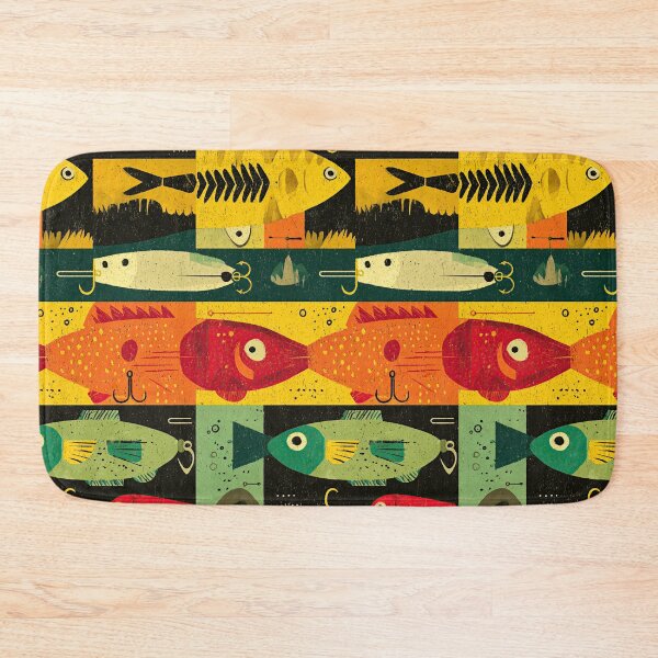 Item preview, Retro Colored Fish and Lures Blocks designed and sold by Piotrek0001.