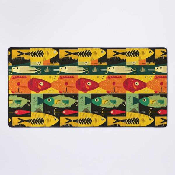 Item preview, Retro Colored Fish and Lures Blocks designed and sold by Piotrek0001.