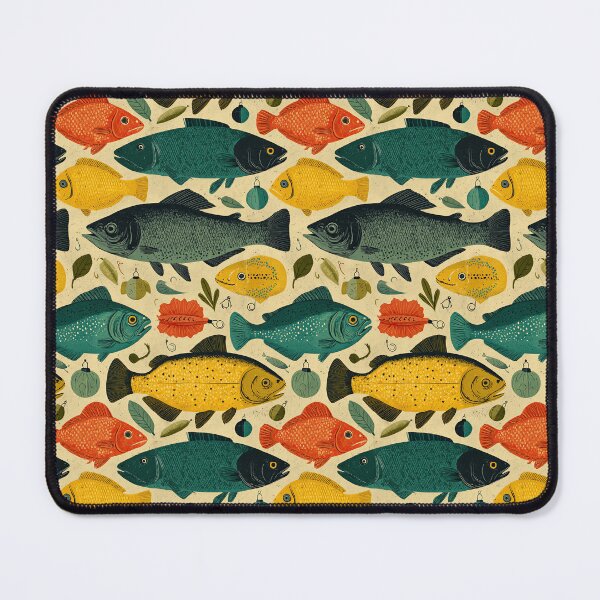 Item preview, Vintage Teal Fish and Lures on Beige designed and sold by Piotrek0001.