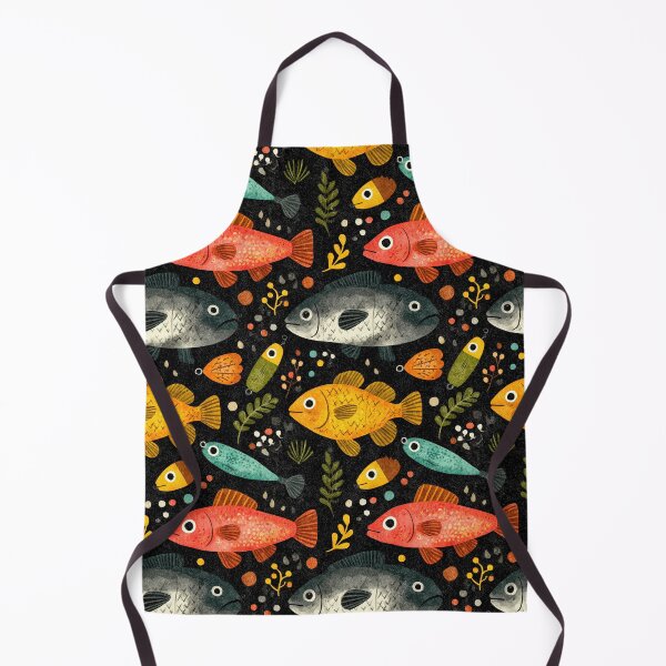 Item preview, Colorful Fish and Hooks on Black Night designed and sold by Piotrek0001.
