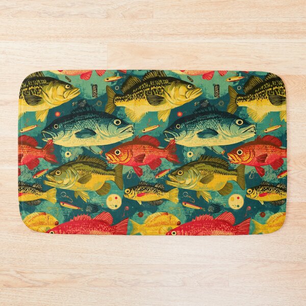 Item preview, Vibrant Green and Orange Fish Mosaic designed and sold by Piotrek0001.
