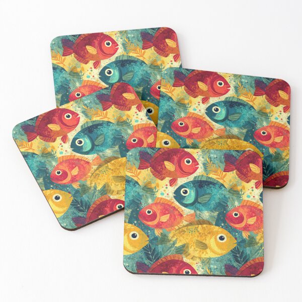 Item preview, Painterly Blue and Yellow Fish Texture designed and sold by Piotrek0001.