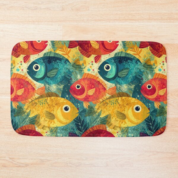 Item preview, Painterly Blue and Yellow Fish Texture designed and sold by Piotrek0001.
