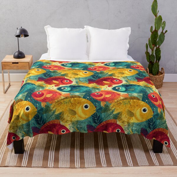 Item preview, Painterly Blue and Yellow Fish Texture designed and sold by Piotrek0001.