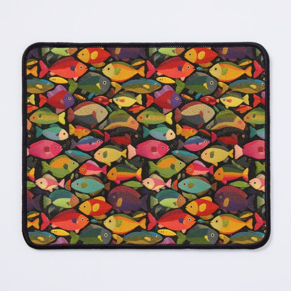 Item preview, Dense Red Blue and Green Fish Pattern designed and sold by Piotrek0001.