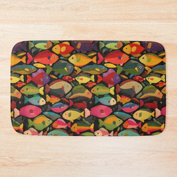 Item preview, Dense Red Blue and Green Fish Pattern designed and sold by Piotrek0001.