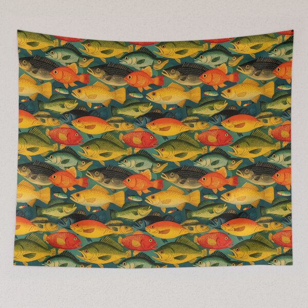 Item preview, Orange and Green Vintage Fish Illustration designed and sold by Piotrek0001.