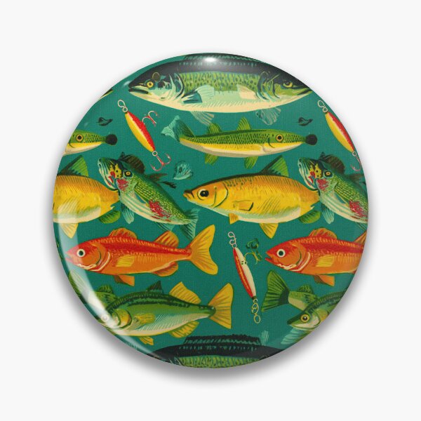 Item preview, Retro Green and Orange Fish Pattern designed and sold by Piotrek0001.