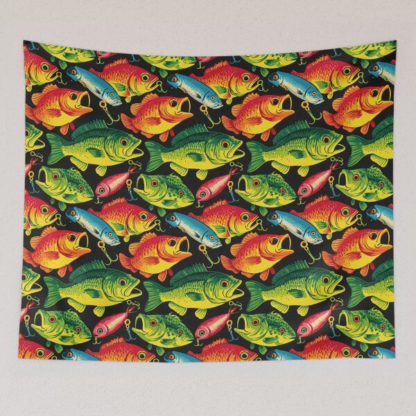 Item preview, Bright Colorful Fish on Dark Green designed and sold by Piotrek0001.