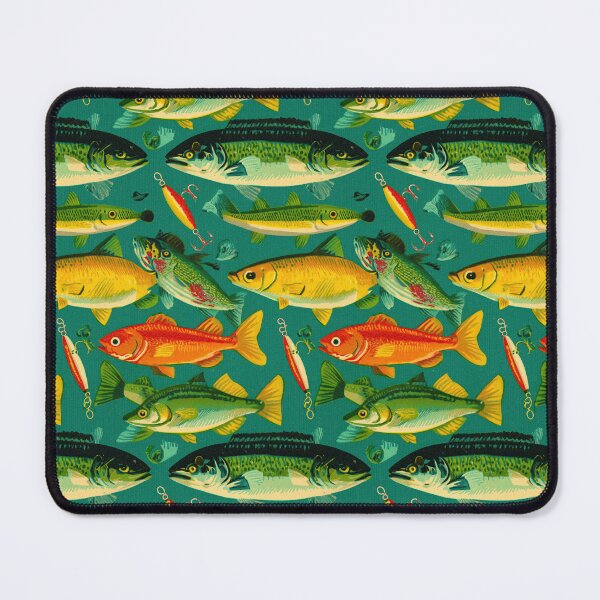 Item preview, Retro Green and Orange Fish Pattern designed and sold by Piotrek0001.