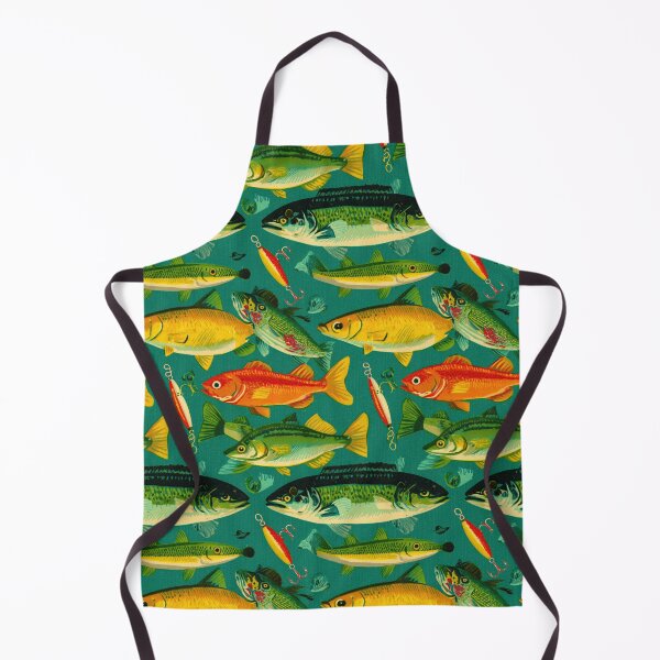 Item preview, Retro Green and Orange Fish Pattern designed and sold by Piotrek0001.