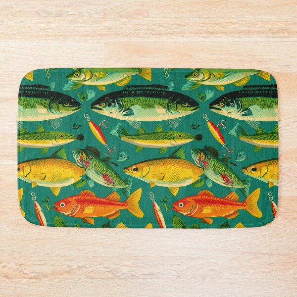 Item preview, Retro Green and Orange Fish Pattern designed and sold by Piotrek0001.