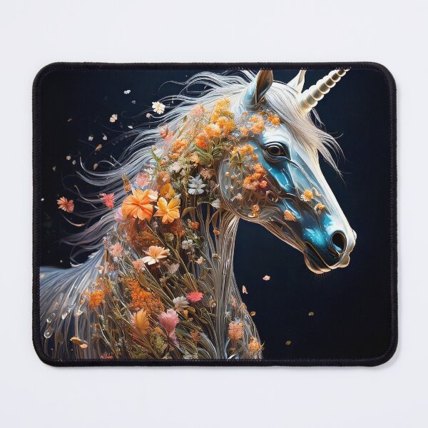 Item preview, Dark Floral Unicorn Magical Portrait designed and sold by BetweenForms.