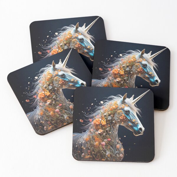 Item preview, Dark Floral Unicorn Magical Portrait designed and sold by BetweenForms.