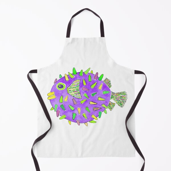 Item preview, Purple Pufferfish Watercolor Design designed and sold by AlinaArt&Design.