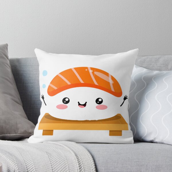 Item preview, Happy Kawaii Salmon Nigiri Sushi Character designed and sold by jo-e-basta.