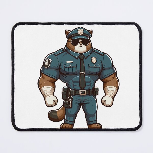 Item preview, Funny Muscular Cat Guard Design for Cat Lovers and Gym Fans designed and sold by CyfroweMysli.