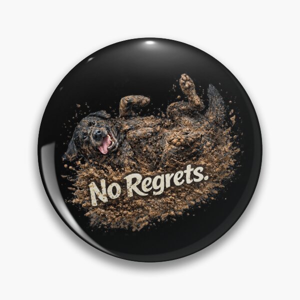 Item preview, Black Labrador Rolling in Mud “No Regrets” Funny Dog Design | Messy Lab Lover Gift designed and sold by 486DesignCo.