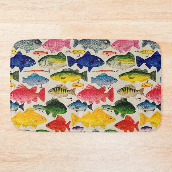 Item preview, Pink Blue and Green Fish on White designed and sold by Piotrek0001.