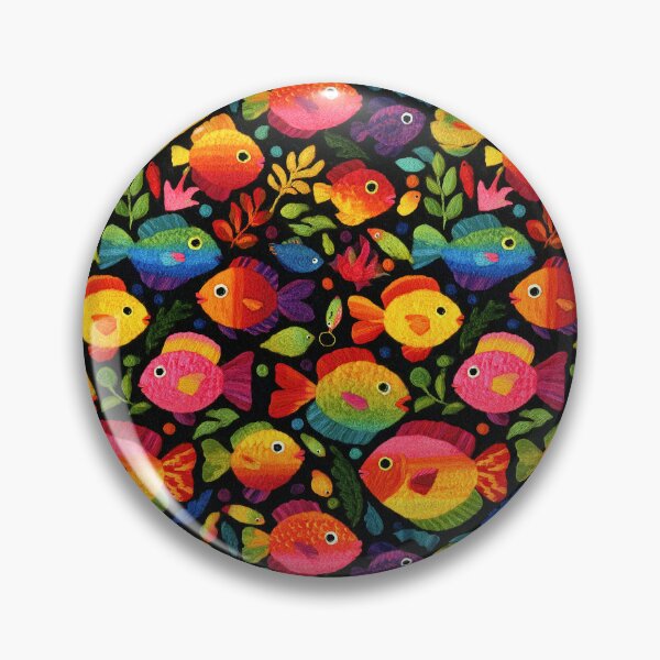 Item preview, Neon Colorful Fish and Seaweed on Black designed and sold by Piotrek0001.