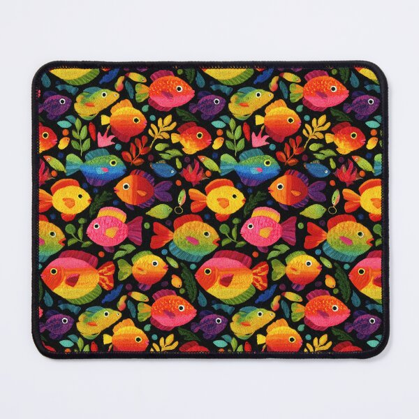 Item preview, Neon Colorful Fish and Seaweed on Black designed and sold by Piotrek0001.