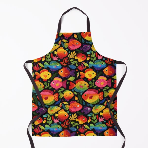 Item preview, Neon Colorful Fish and Seaweed on Black designed and sold by Piotrek0001.