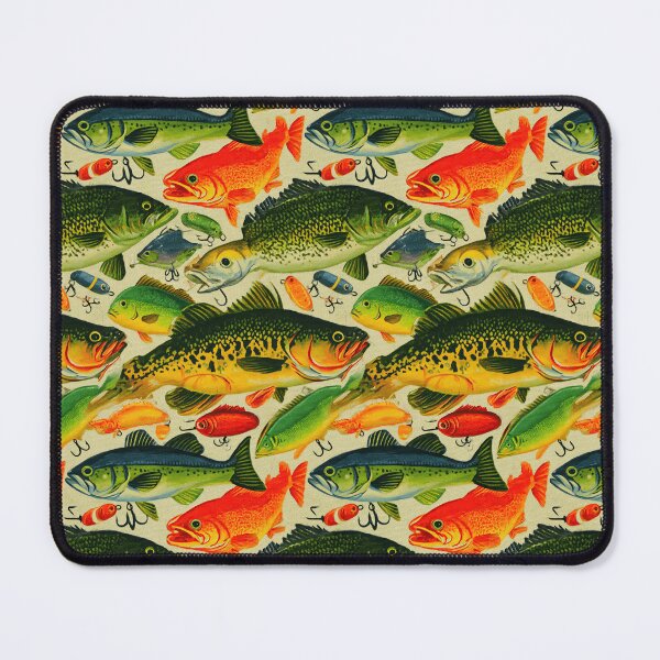 Item preview, Green Bass and Colorful Lures Pattern designed and sold by Piotrek0001.