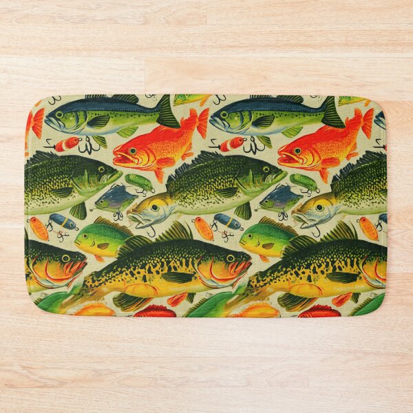 Item preview, Green Bass and Colorful Lures Pattern designed and sold by Piotrek0001.