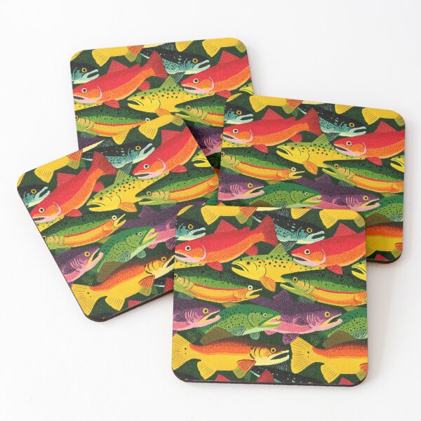 Item preview, Red and Green Fish Swimming Upwards designed and sold by Piotrek0001.