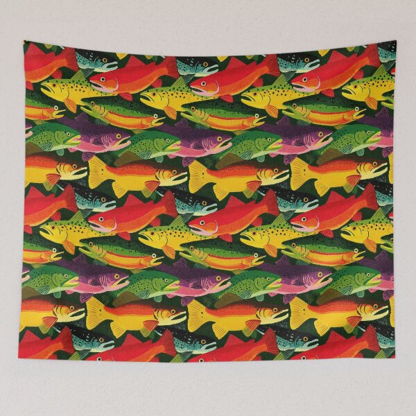 Item preview, Red and Green Fish Swimming Upwards designed and sold by Piotrek0001.