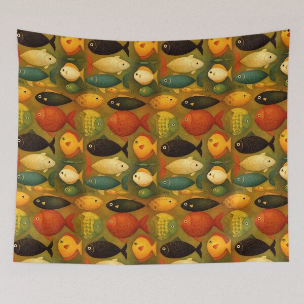 Item preview, Golden and Brown Fish Painting Art designed and sold by Piotrek0001.