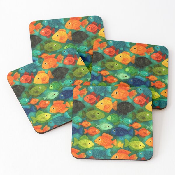 Item preview, Dense Green and Orange Fish School designed and sold by Piotrek0001.