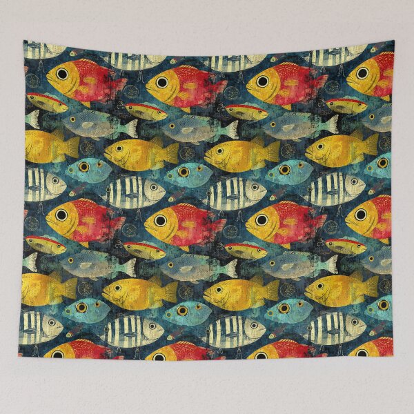 Item preview, Large Blue and Yellow Fish Close Up designed and sold by Piotrek0001.