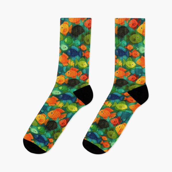 Item preview, Dense Green and Orange Fish School designed and sold by Piotrek0001.