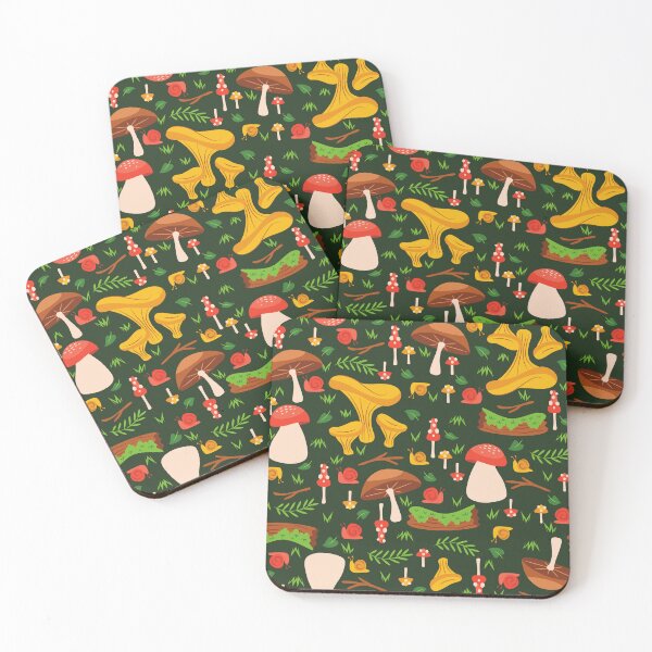 Item preview, mushroom fungi forest snails woodland green designed and sold by Gossip Rag.
