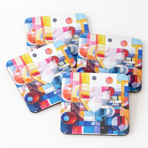 Item preview, Color Flow Circles – Abstract Geometric Watercolor Grid designed and sold by NizuCaCi.