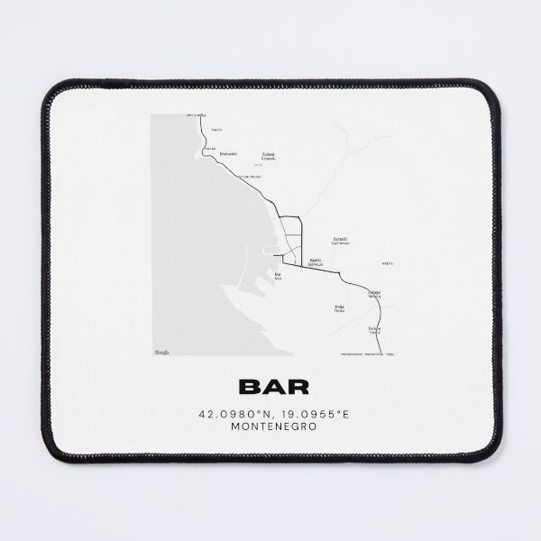 Item preview, Bar Montenegro Minimalist Map Poster | Coastal City Street Map Art designed and sold by RM-Journey.