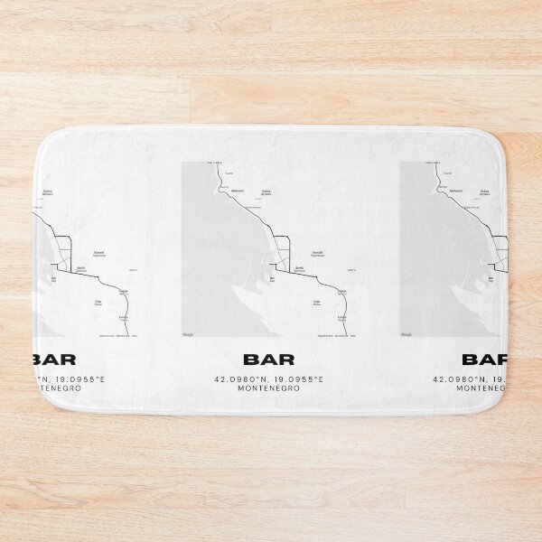 Item preview, Bar Montenegro Minimalist Map Poster | Coastal City Street Map Art designed and sold by RM-Journey.