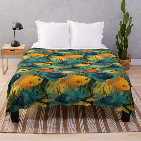Item preview, Yellow and Blue Fish Underwater Pattern designed and sold by Piotrek0001.