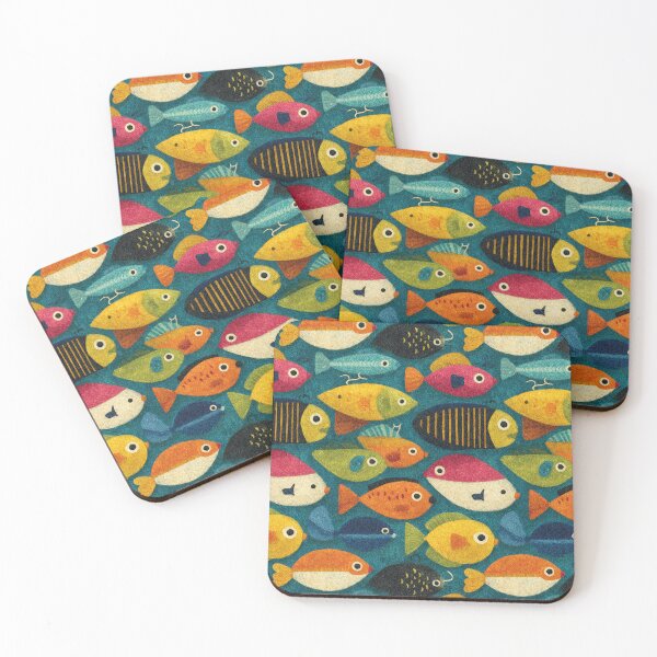 Item preview, Red Yellow and Blue Simple Fish Shapes designed and sold by Piotrek0001.