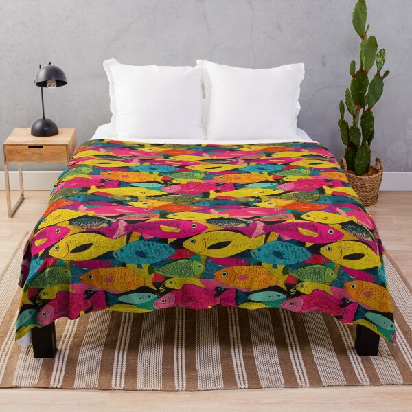 Item preview, Vibrant Pink Blue and Yellow Fish designed and sold by Piotrek0001.