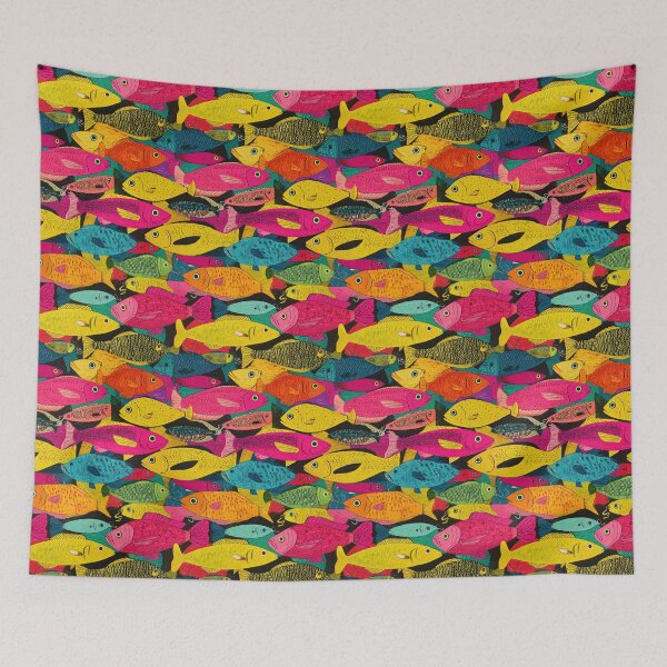 Item preview, Vibrant Pink Blue and Yellow Fish designed and sold by Piotrek0001.