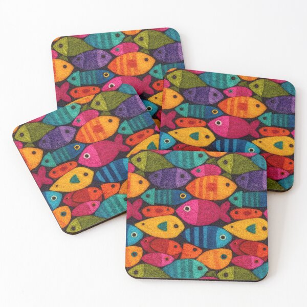Item preview, Colorful Dense Fish School Mosaic designed and sold by Piotrek0001.
