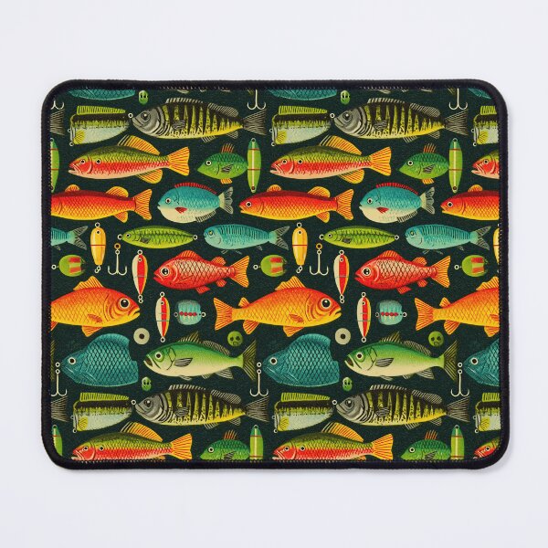 Item preview, Green and Red Fish with Fishing Hooks designed and sold by Piotrek0001.