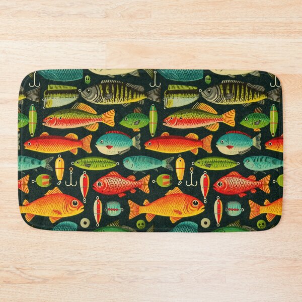 Item preview, Green and Red Fish with Fishing Hooks designed and sold by Piotrek0001.