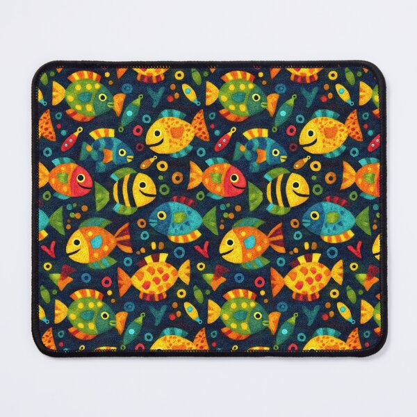 Item preview, Neon Blue and Yellow Fish on Black designed and sold by Piotrek0001.