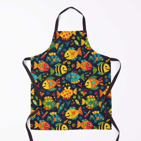 Item preview, Neon Blue and Yellow Fish on Black designed and sold by Piotrek0001.