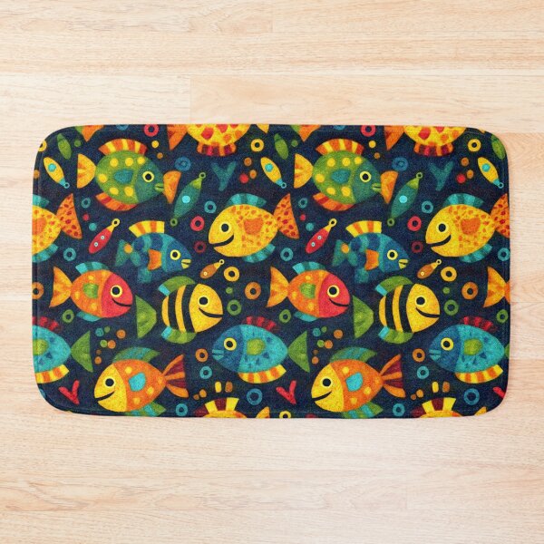 Item preview, Neon Blue and Yellow Fish on Black designed and sold by Piotrek0001.